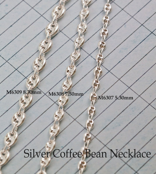 Collier Grain De Café en Argent