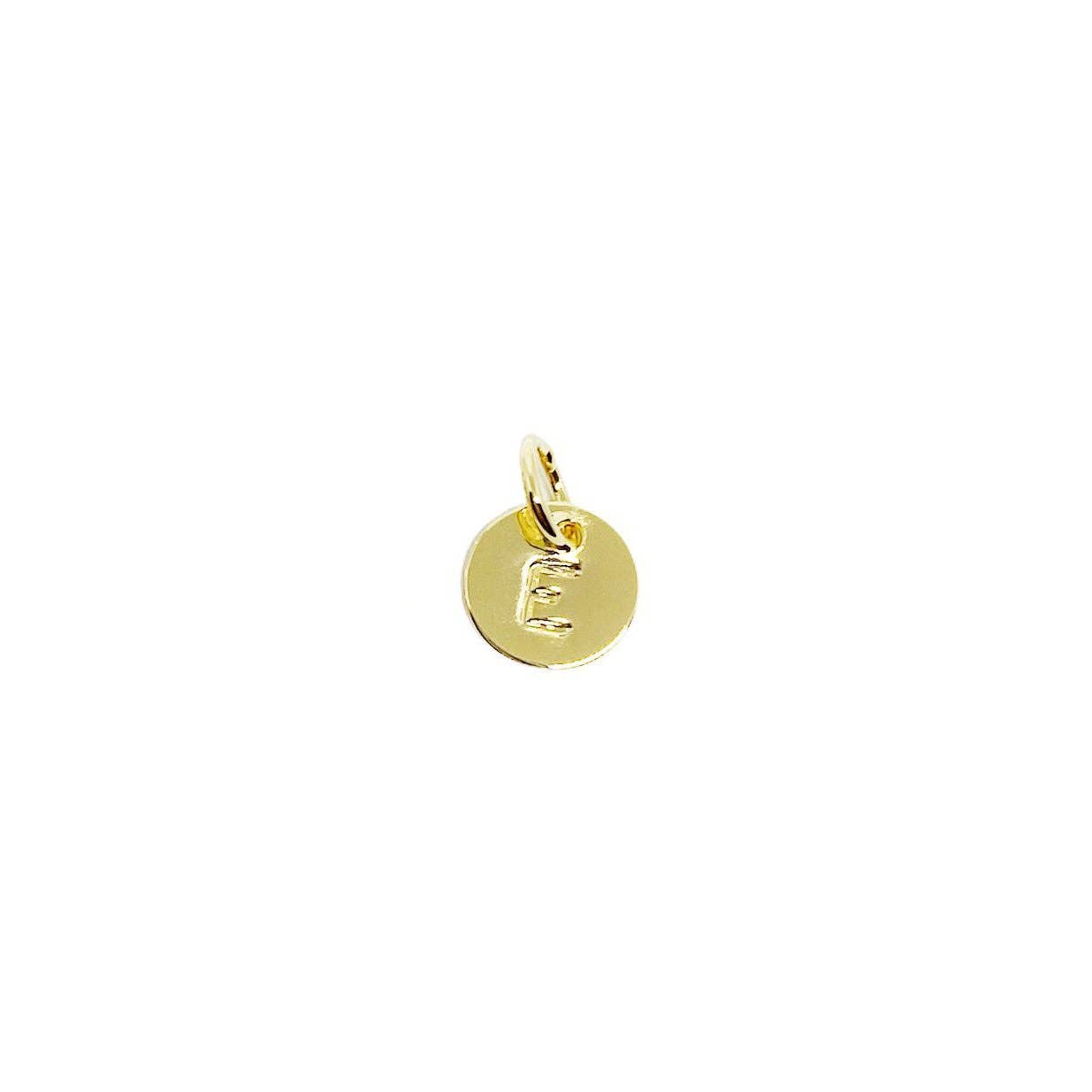 Breloque petite lettre initiale estampillée en alphabet complet rempli d'or 18 carats
