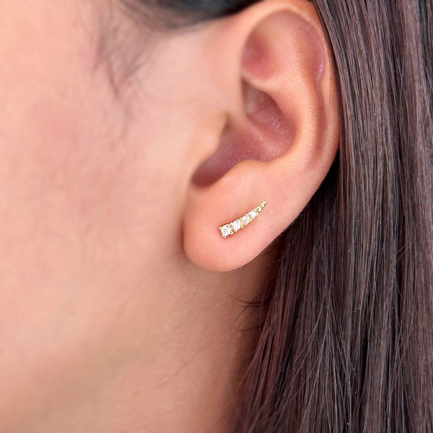 Boucles d'oreilles à tige Mini Climber CZ