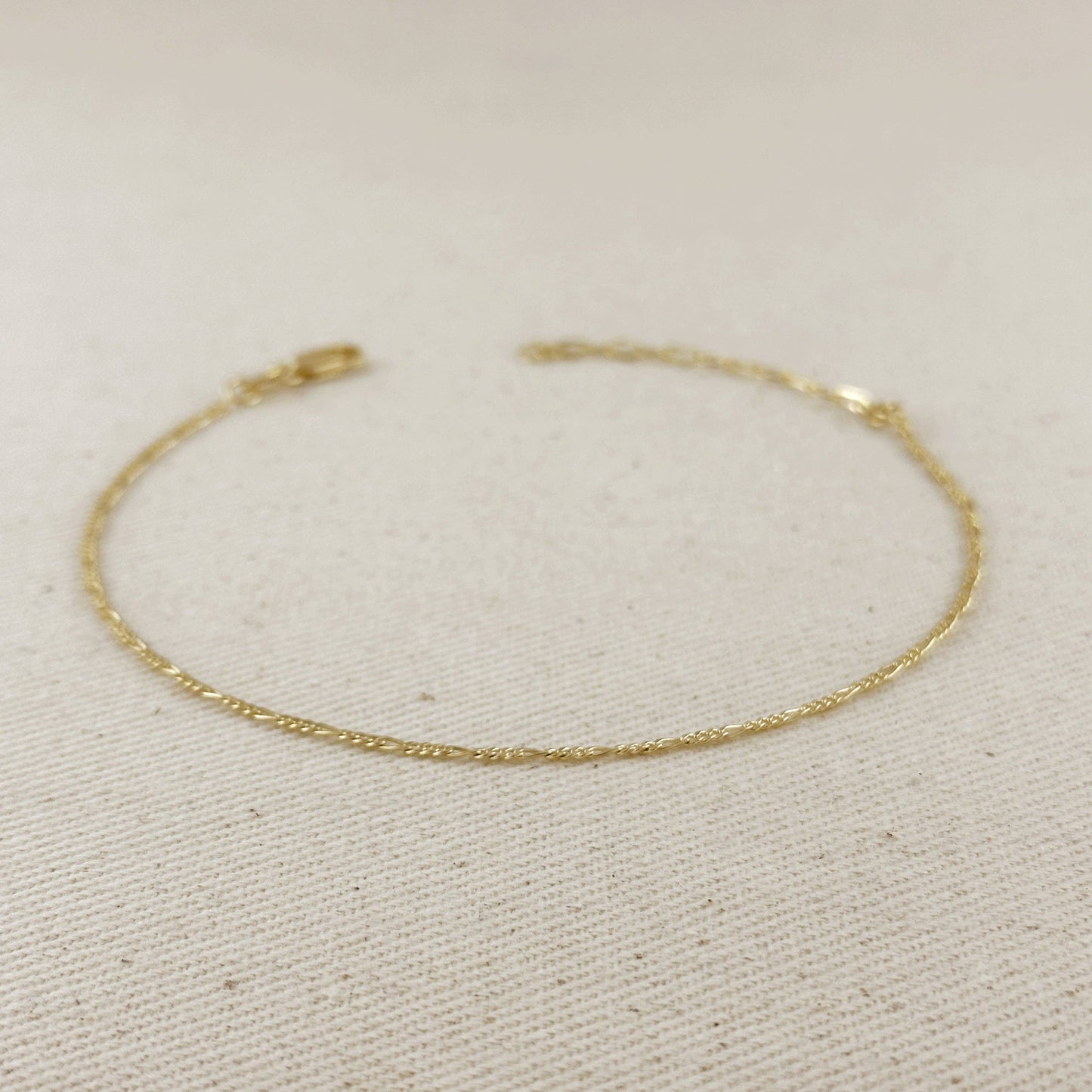 Chaîne de Cheville Figaro 1,5 mm en Or Rempli 18k