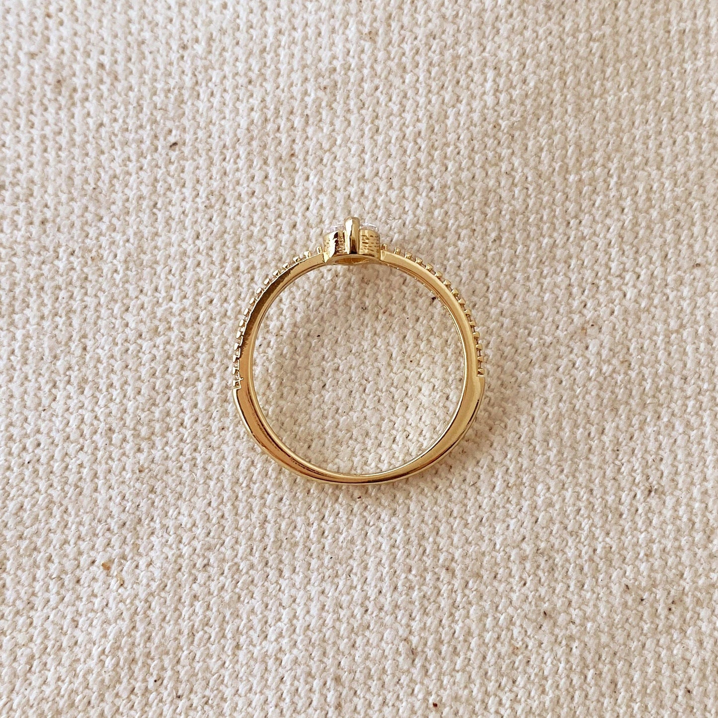 Bague empilable en forme de mini-cœur vintage en or rempli 18 carats