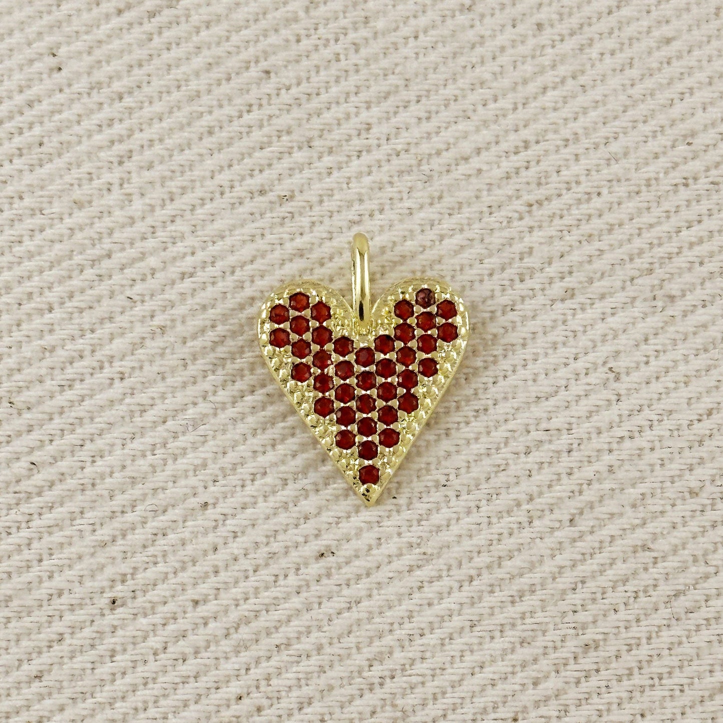 Pendentif cœur en or rempli 18K avec zircone cubique colorée