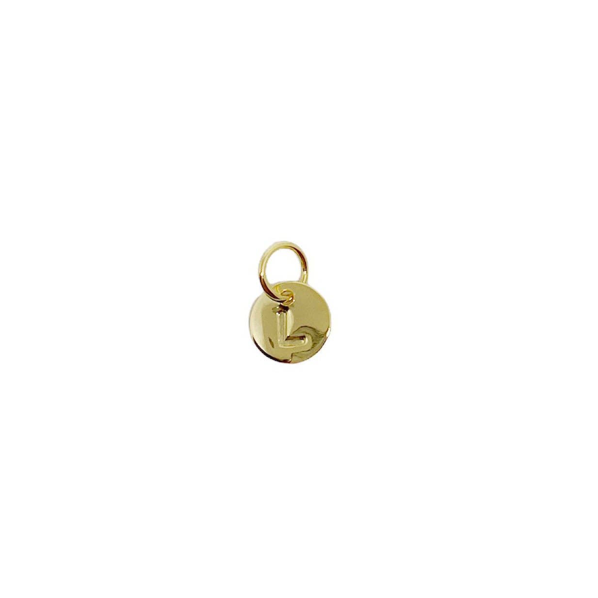 Breloque petite lettre initiale estampillée en alphabet complet rempli d'or 18 carats