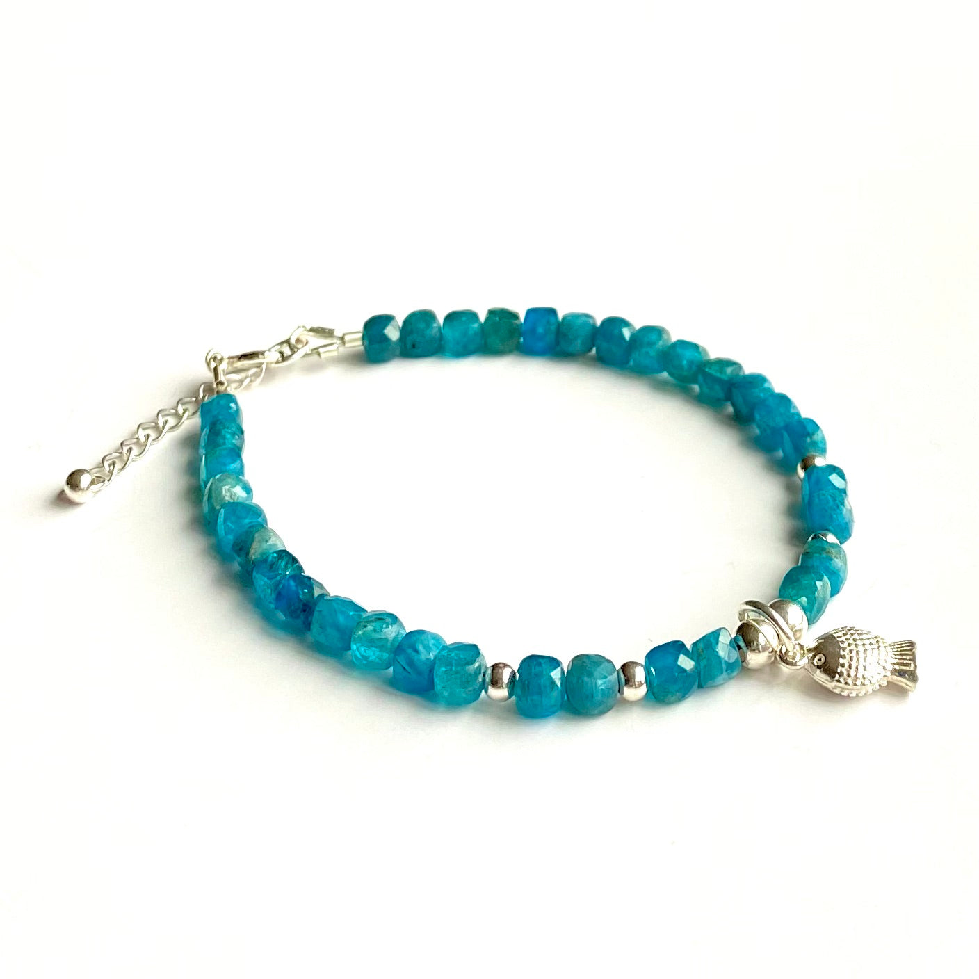 Apatite silver bracelet