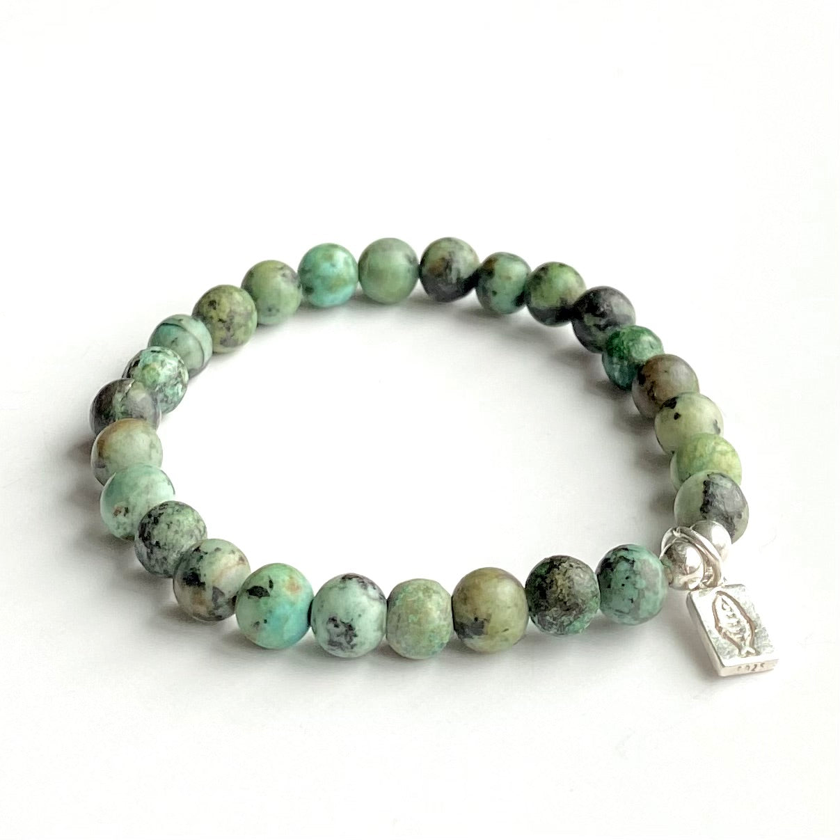 Bracelet turquoise matte et argent sterling