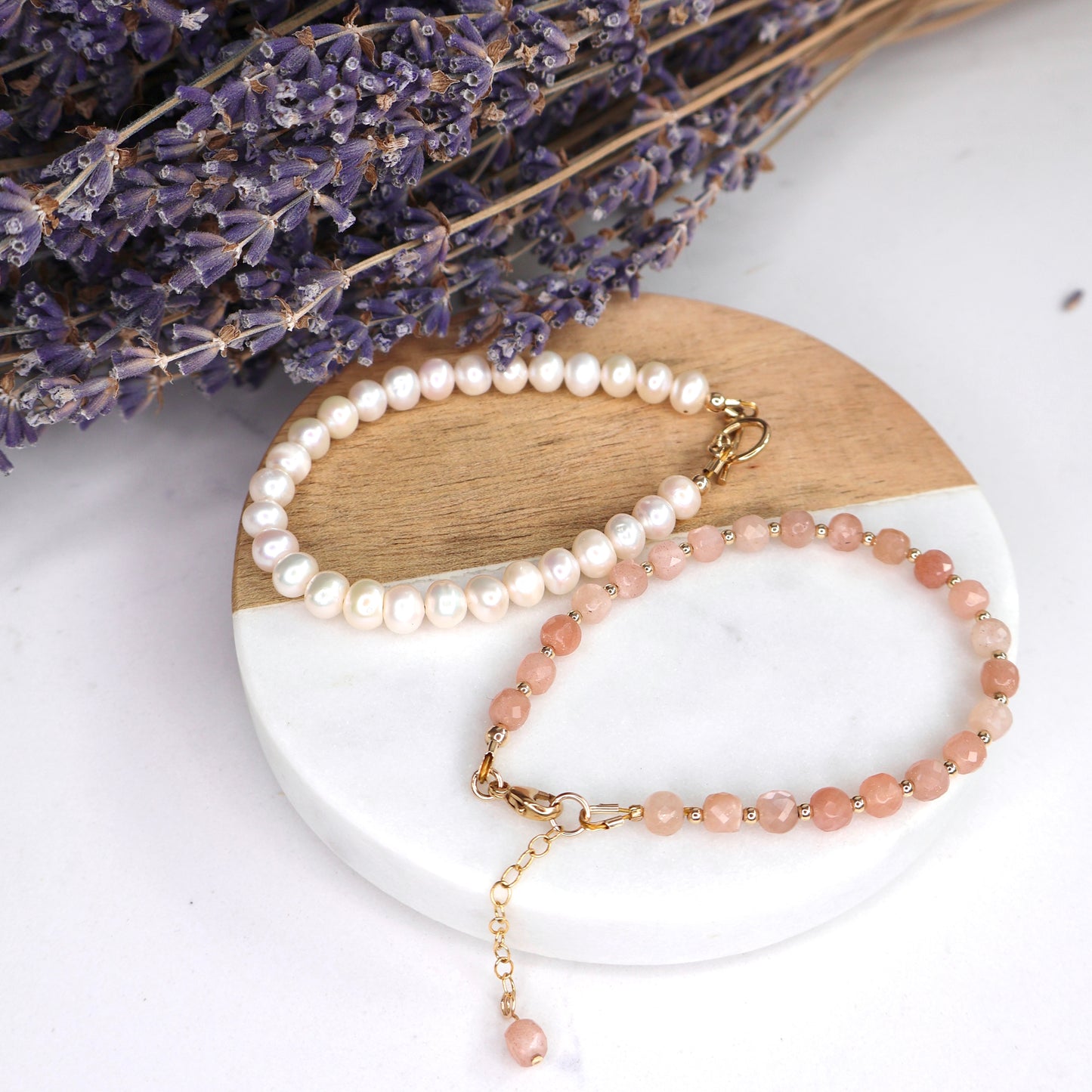 Bracelet pierre de lune et or