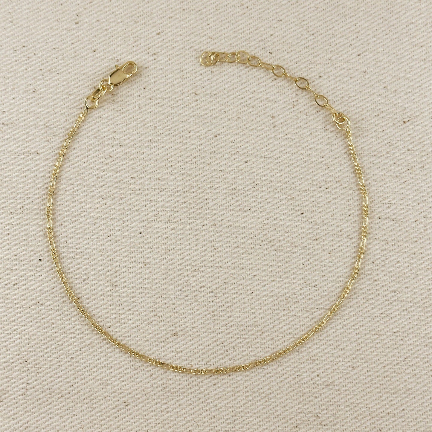 Chaîne de Cheville Figaro 1,5 mm en Or Rempli 18k