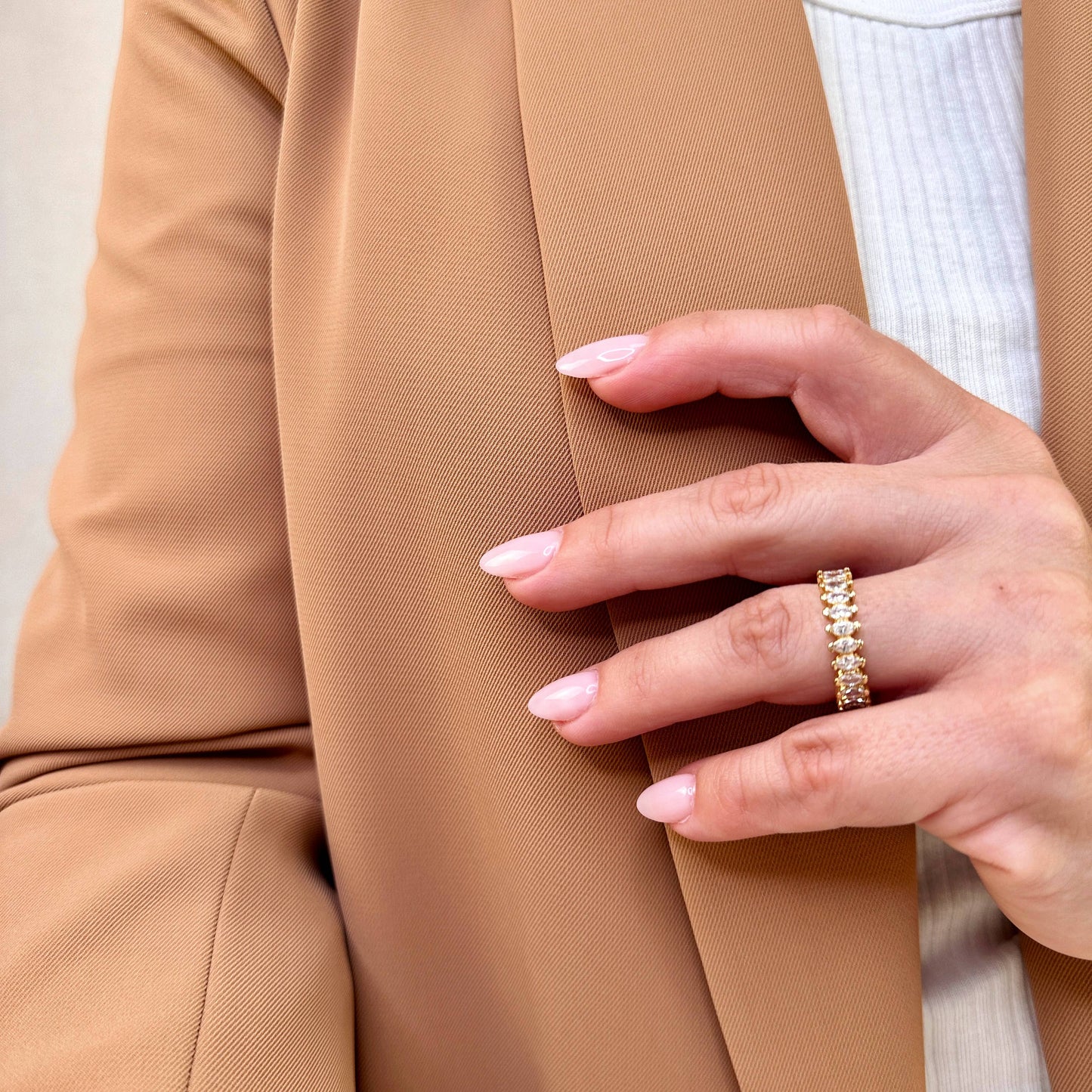 Bague Marquise Eternity remplie d'or 18 carats