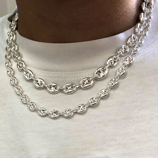 Collier Grain De Café en Argent