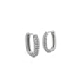 Boucles d'oreilles Huggies rectangles en argent 925.