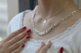 Chaîne Figaro en argent sterling.