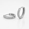 Boucles d'oreilles Huggies rondes en argent et zircons