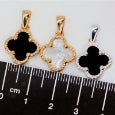 Collier trèfle à quatre feuilles en onyx noir et argent 925 ou or et nacre