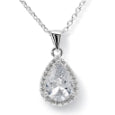 Collier poire en zircons et argent sterling
