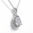 Collier poire en zircons et argent sterling