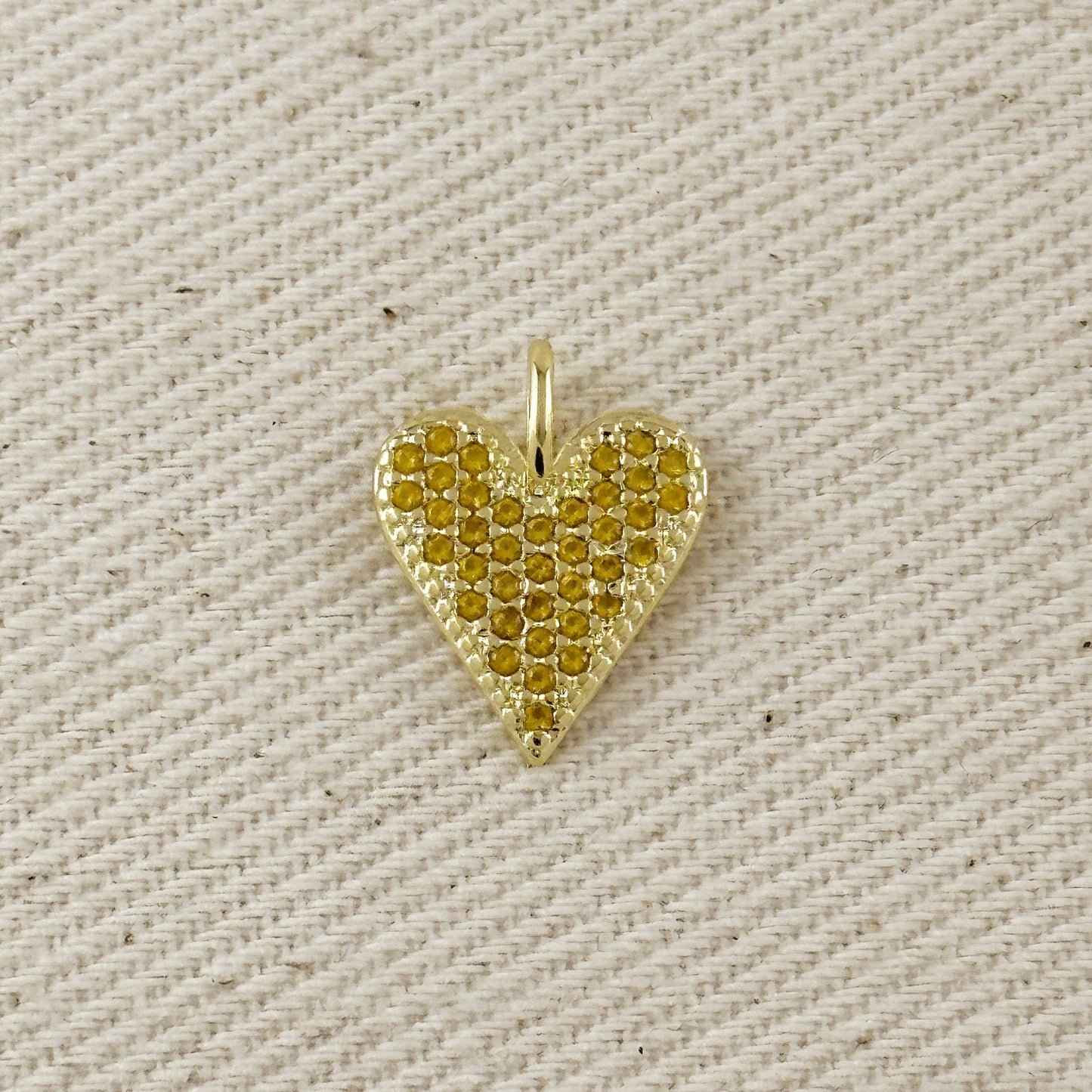 Pendentif cœur en or rempli 18K avec zircone cubique colorée