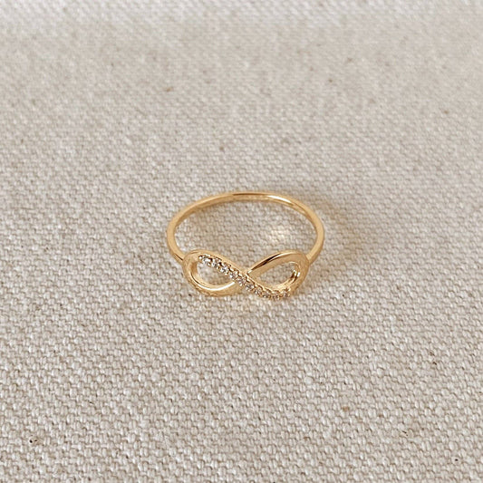 Bague délicate Infinity en or rempli 18 carats