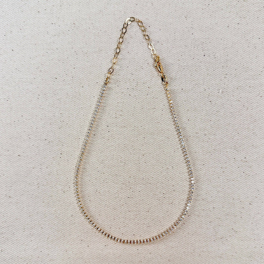 Collier de tennis Marquise rempli en or 18 carats