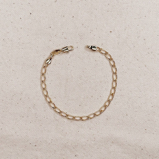 Bracelet à maillons légèrement torsadés en or 18 carats