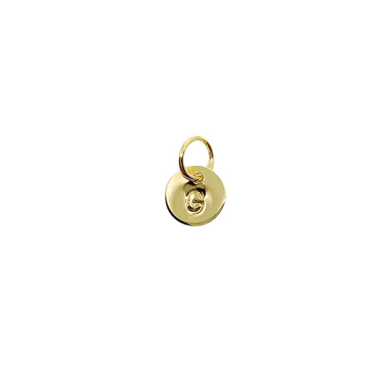 Breloque petite lettre initiale estampillée en alphabet complet rempli d'or 18 carats