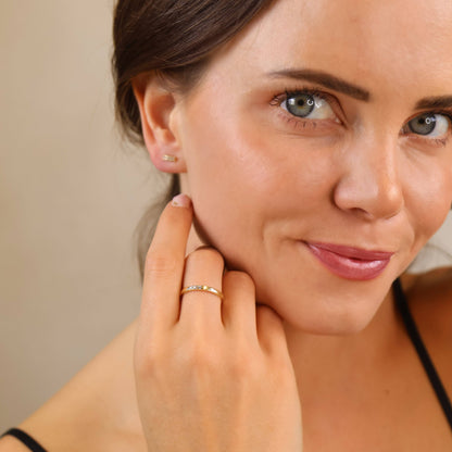 Bague sertie de zircons cubiques