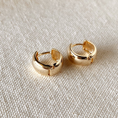 Boucles d'oreilles clicker épaisses en or 18 carats