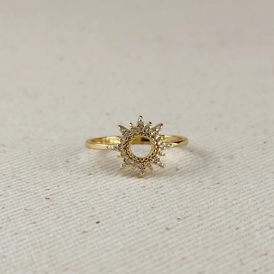 Bague soleil en or rempli