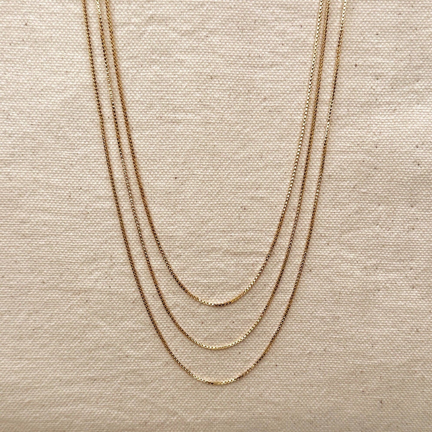 Chaîne Box de 1 mm en or rempli