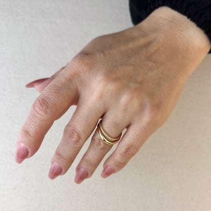 Bague Vague Empilable en Or Rempli 18k