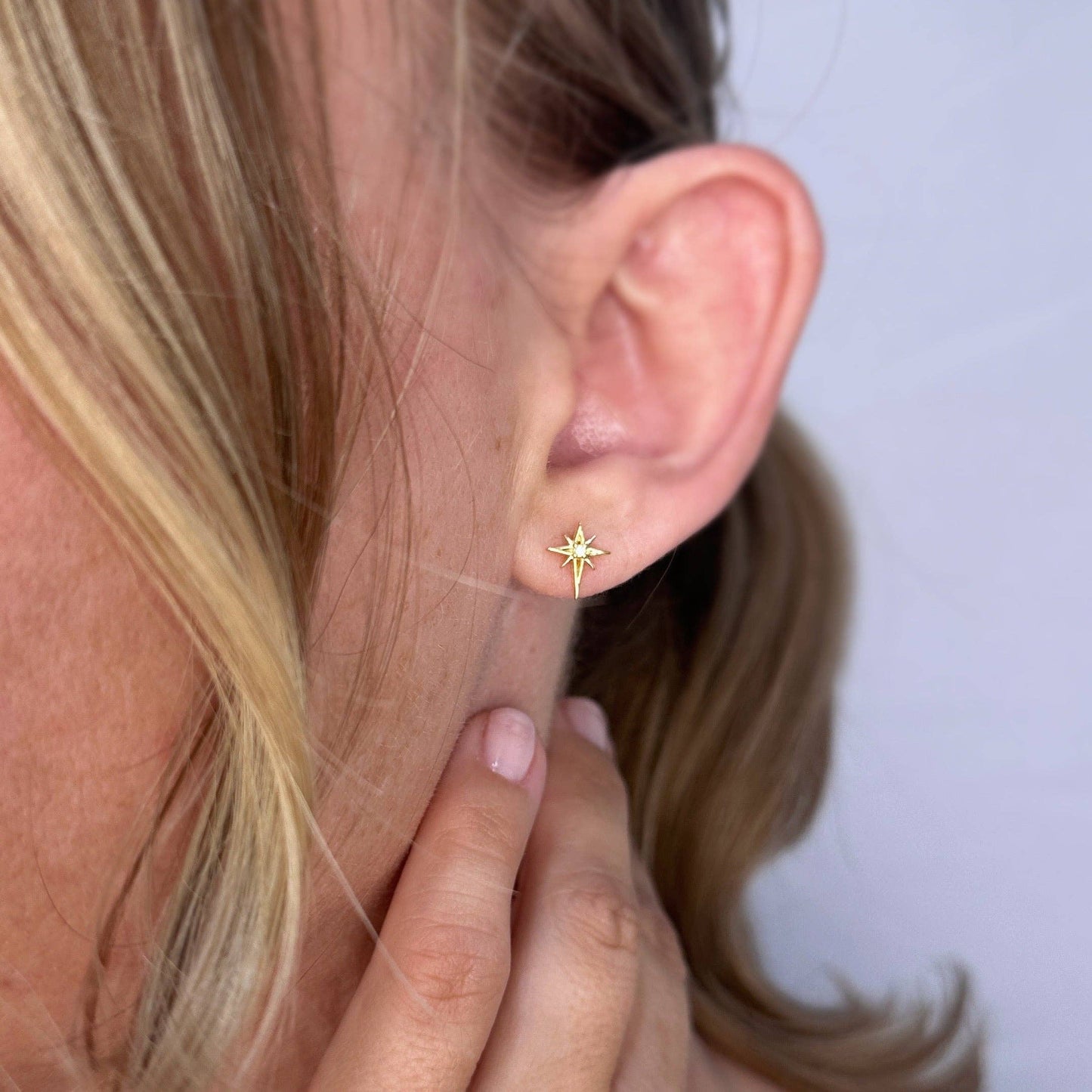 Clous d'oreilles Starburst en or 18 carats