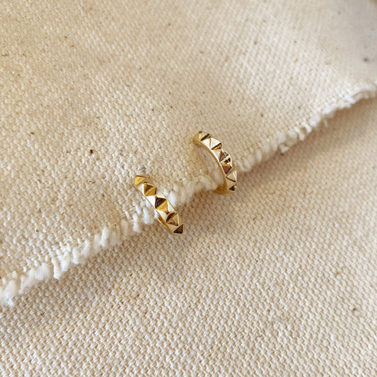 Créole en C à pointes de 13 mm en or rempli 18 carats