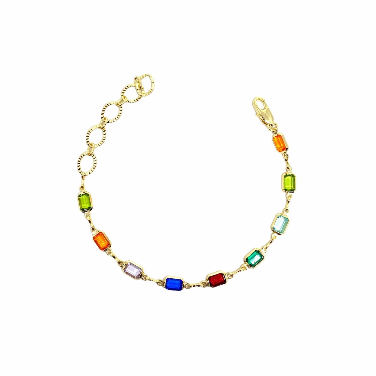 Bracelet multicolore rempli d'or 18 carats