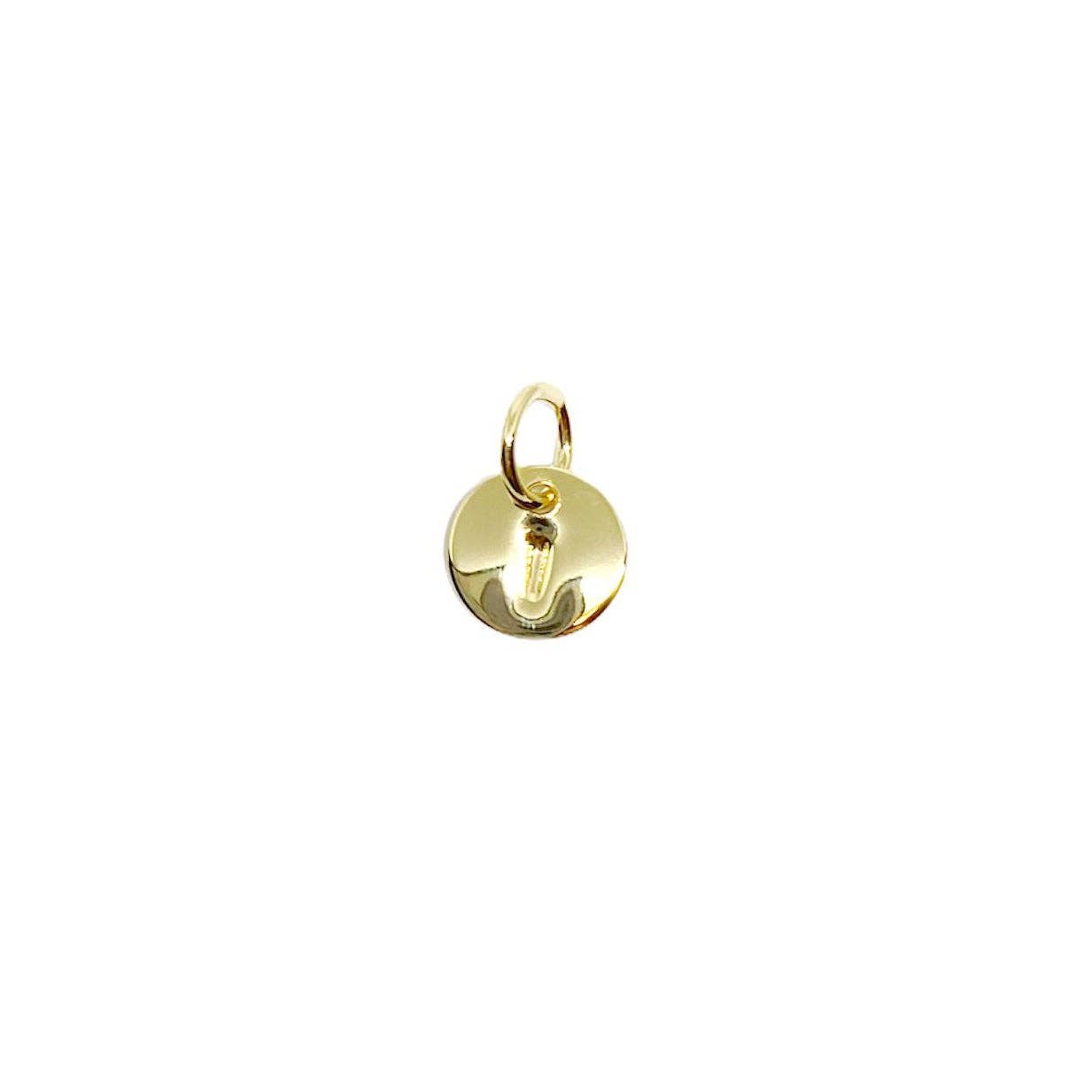 Breloque petite lettre initiale estampillée en alphabet complet rempli d'or 18 carats