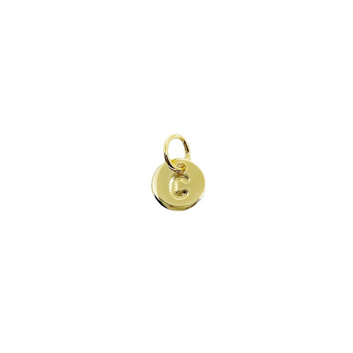 Breloque petite lettre initiale estampillée en alphabet complet rempli d'or 18 carats