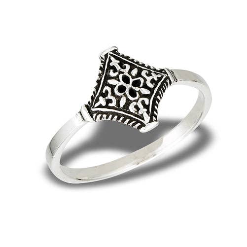 Bague Petite Fenêtre Mauresque en Argent Sterling