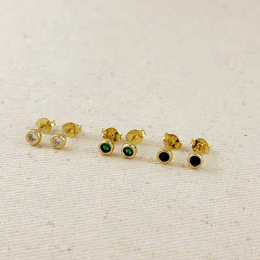 Boucles d'oreilles clous serti rond 4 mm