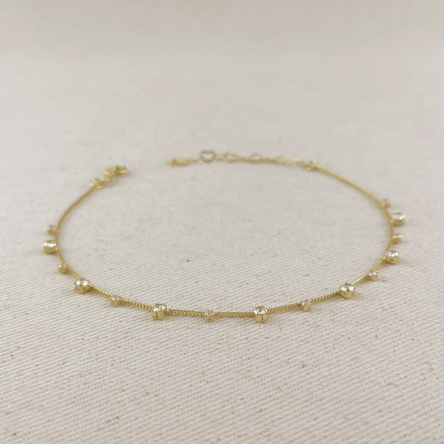 Chevillière en or rempli 18k avec micro zircon cubique
