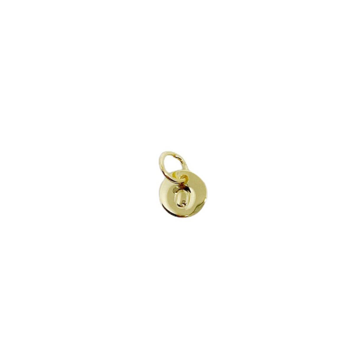 Breloque petite lettre initiale estampillée en alphabet complet rempli d'or 18 carats