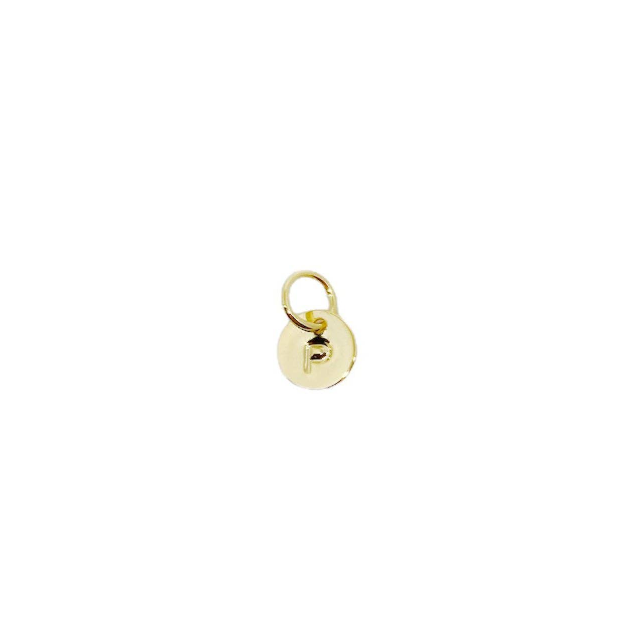 Breloque petite lettre initiale estampillée en alphabet complet rempli d'or 18 carats