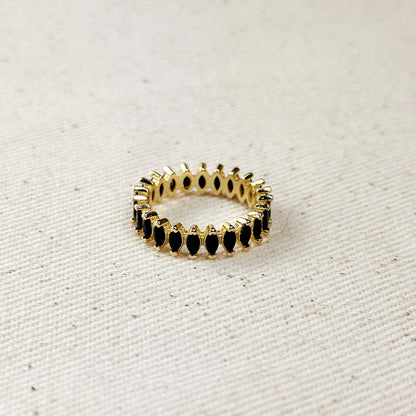 Bague Marquise Eternity remplie d'or 18 carats