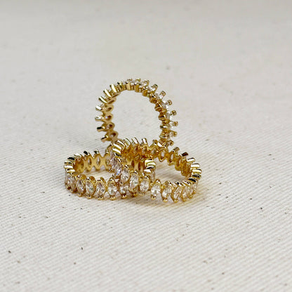 Bague Marquise Eternity remplie d'or 18 carats
