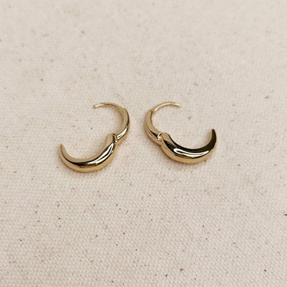 Boucles d'oreilles clickers artisanales à fermeture britannique en or rempli 18 carats
