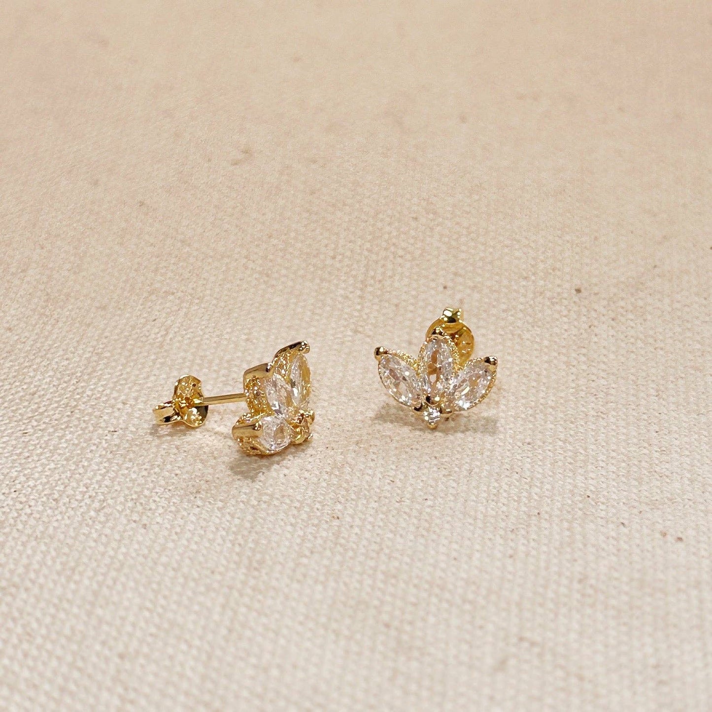 Boucles d'oreilles empilables vintage en forme de fleur de lotus