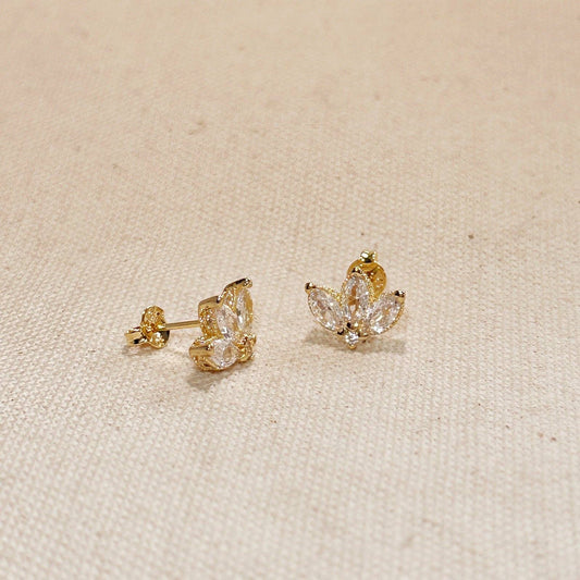 Boucles d'oreilles empilables vintage en forme de fleur de lotus
