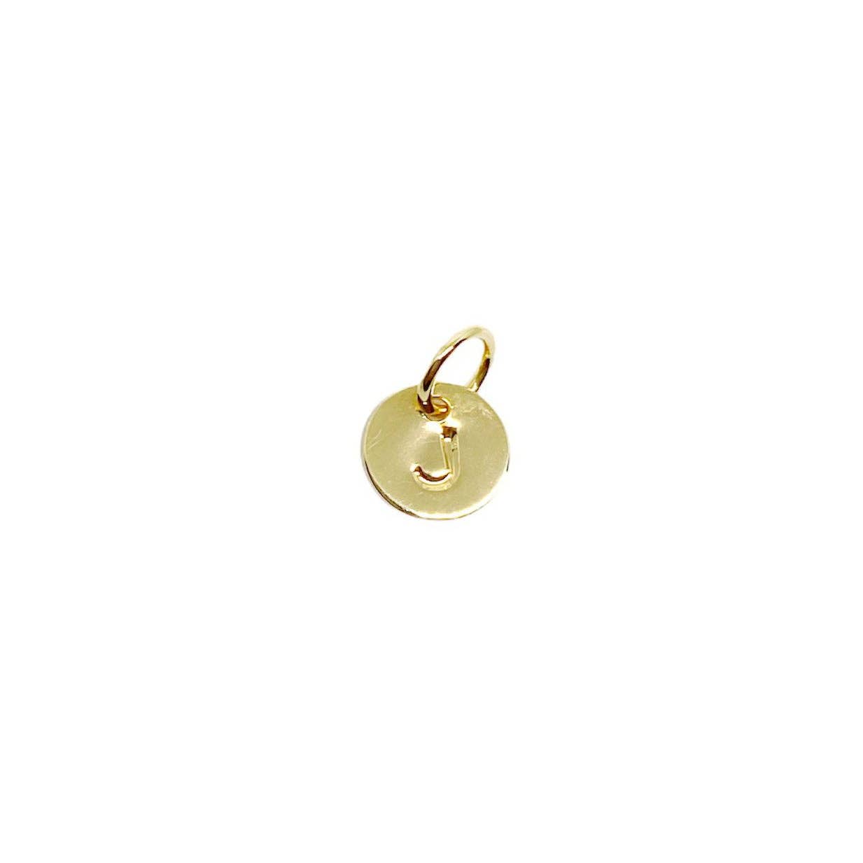 Breloque petite lettre initiale estampillée en alphabet complet rempli d'or 18 carats