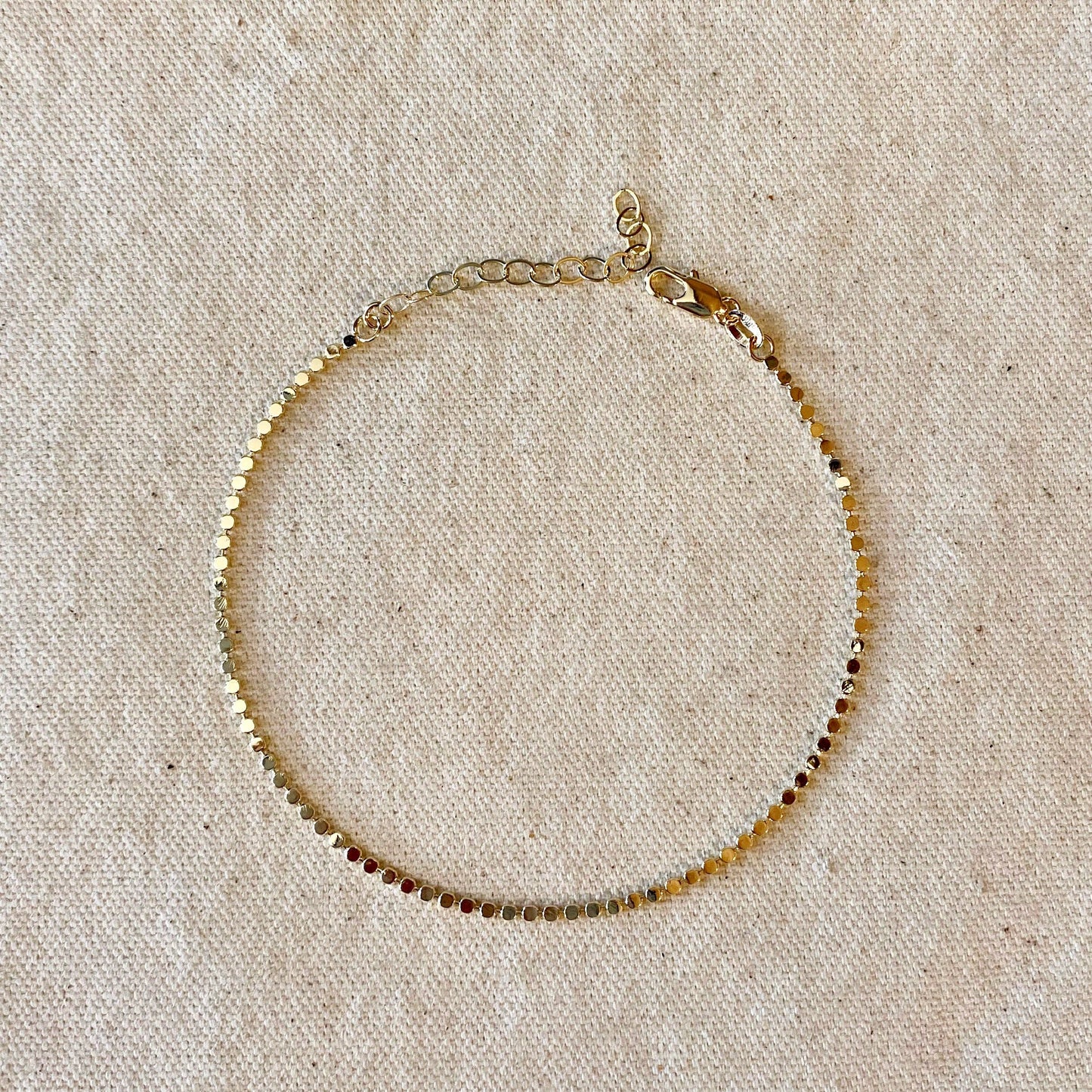 Chevillière chaîne à points 2,0 mm en or rempli 18 carats