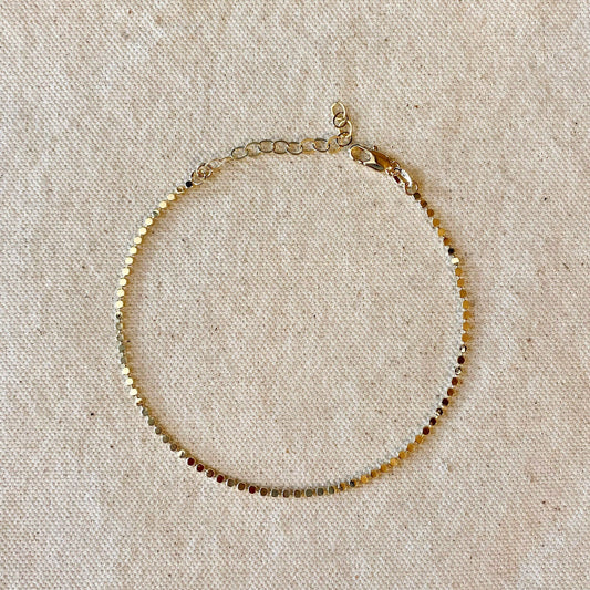 Chevillière chaîne à points 2,0 mm en or rempli 18 carats