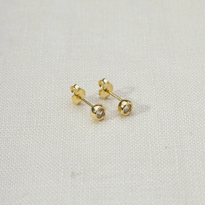 Boucles d'oreilles clous serti rond 4 mm