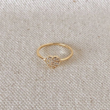 Bague cœur en zircon cubique