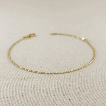 Chaîne de Cheville Figaro 1,5 mm en Or Rempli 18k